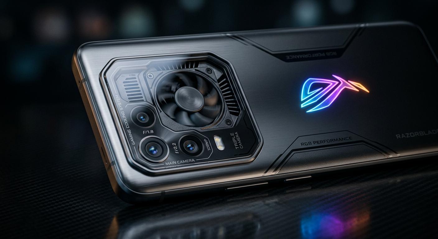Honor Win 2 gaming phone showing rear active cooling fan and RGB lighting